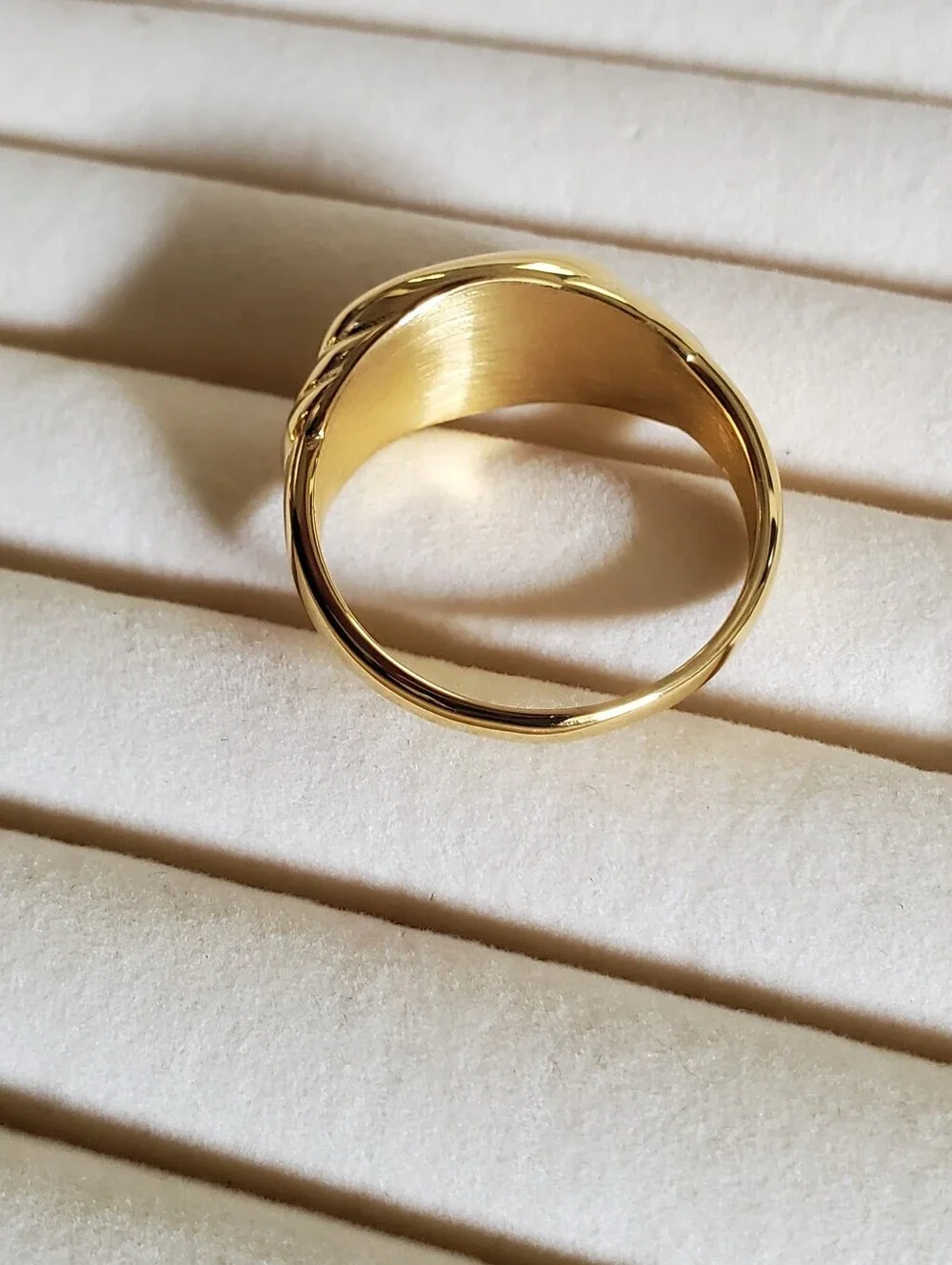 Men's Ever True Vermeil Ion Plated Minimalist Signet Oval Ring Sz 14